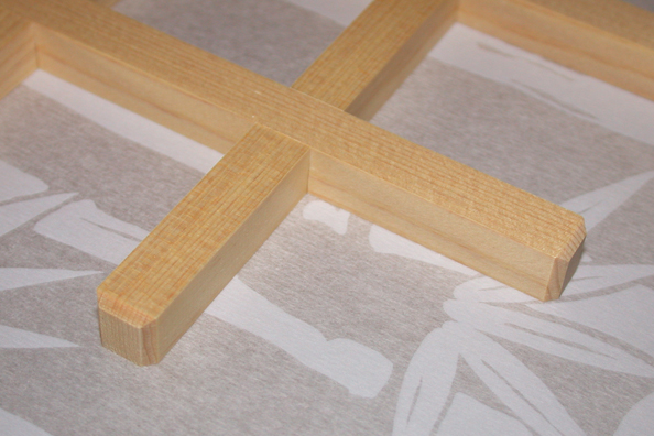 Precision cut kumiko shoji with edge detail