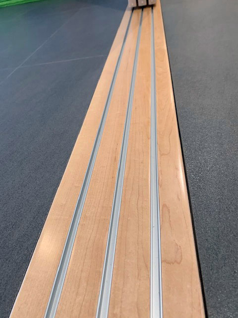 3 channel floor track for roller tracking
